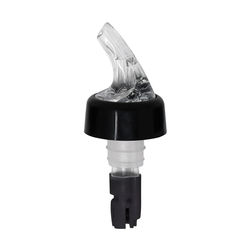 Omcan 5/8 oz Clear Spout / Black Tail Measured Liquor Pourer with Collar