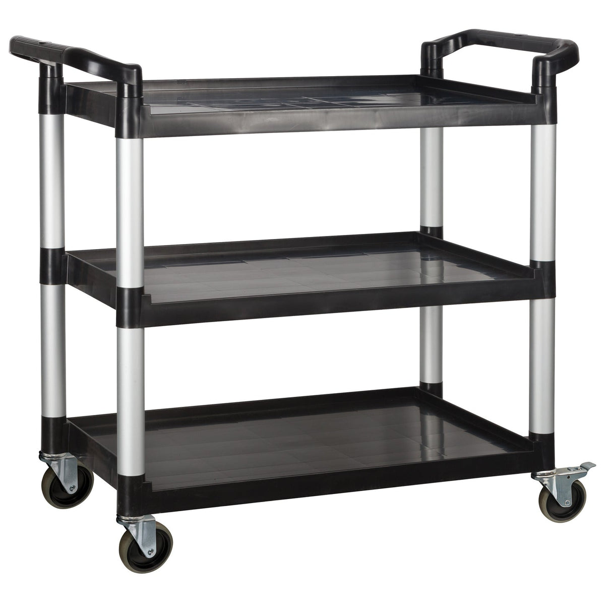 Winco UC-3019K - 3-Tier Utility Carts with Brakes - Black, 40-3/4L x 19-1/2W x 37-3/8H