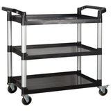 Winco UC-3019K - 3-Tier Utility Carts with Brakes - Black, 40-3/4L x 19-1/2W x 37-3/8H