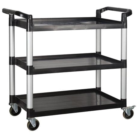 Winco UC-3019K - 3-Tier Utility Carts with Brakes - Black, 40-3/4L x 19-1/2W x 37-3/8H