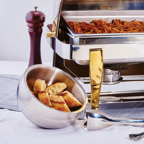 Winco DWAB-S - Double-Wall Angled Display Bowl, Stainless Steel - 1-1/2 Quart
