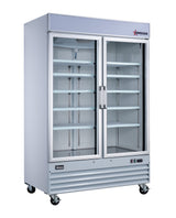 Omcan 52032 - 53" Two Glass Door Display Refrigerator, Swing Doors, 45 cu.ft. (1270 L), White
