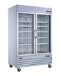 Omcan 52032 - 53" Two Glass Door Display Refrigerator, Swing Doors, 45 cu.ft. (1270 L), White