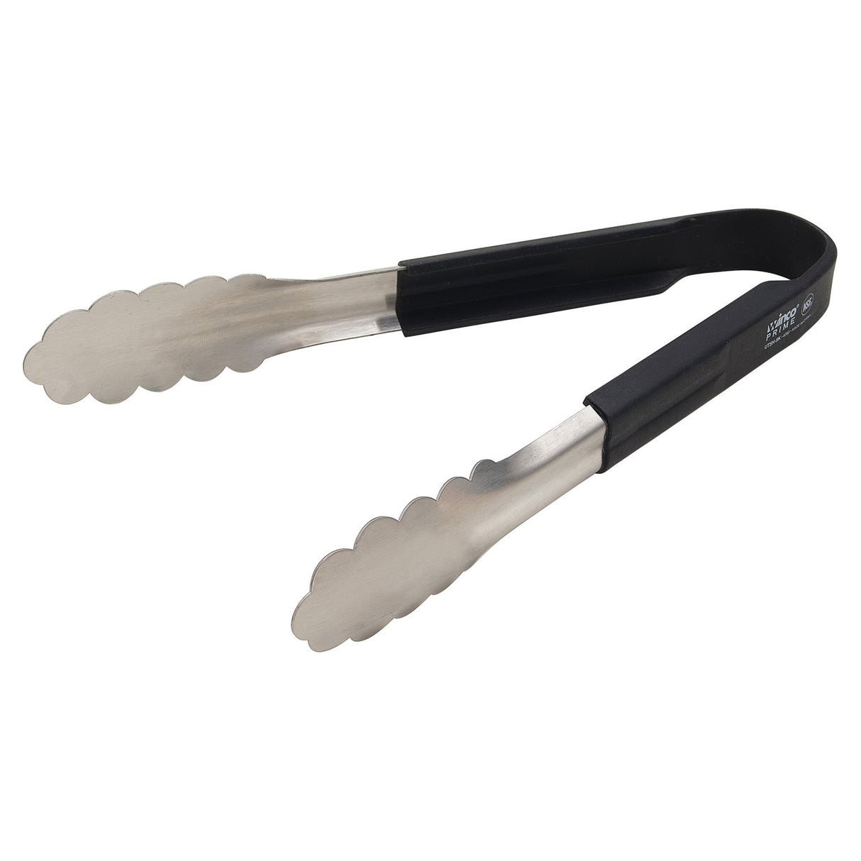 Winco UTSH-9K - Winco Prime 9" Stainless Steel Utility Tongs with Black Silicone Handle