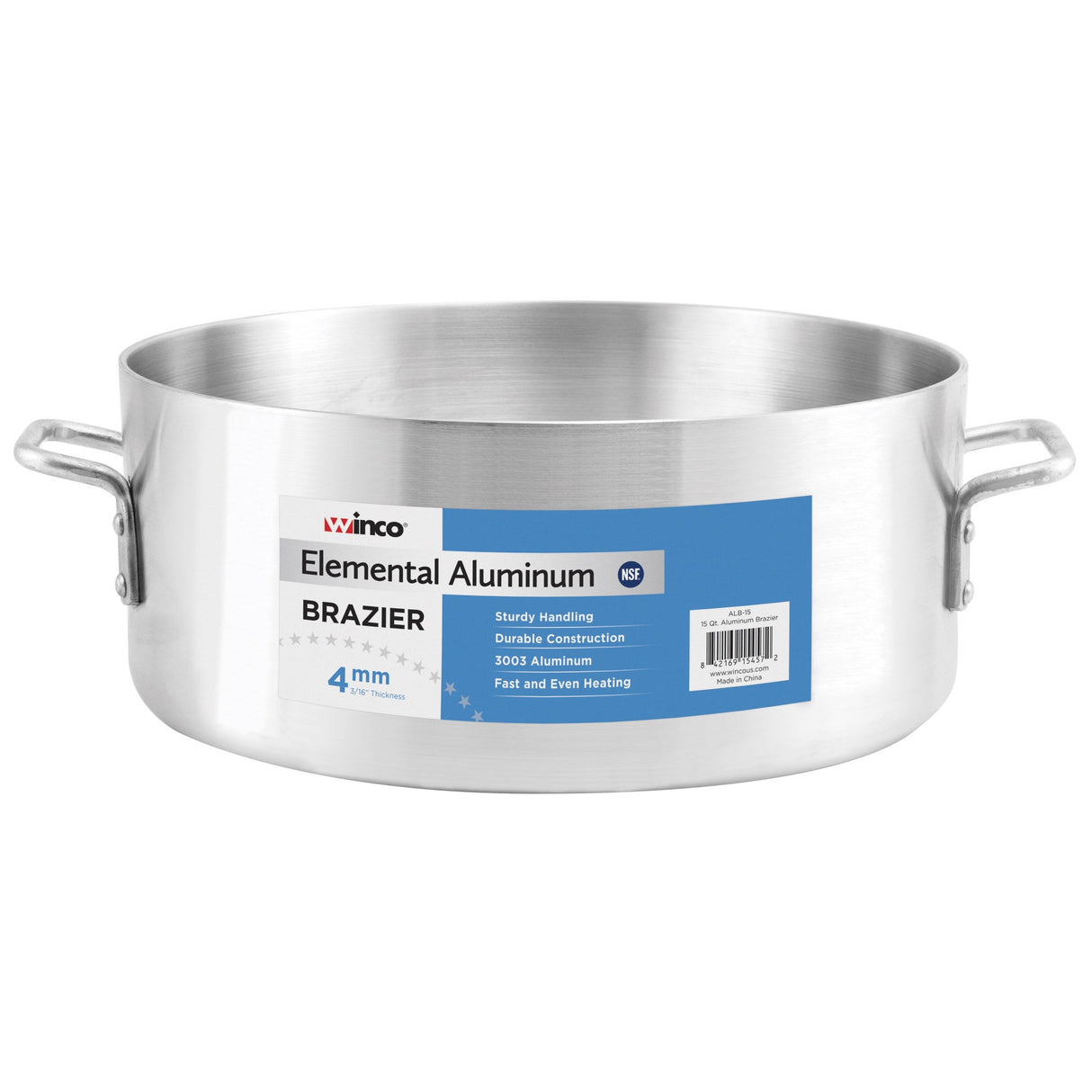 Winco ALB-24 - Elemental Aluminum Brazier, 4mm - 24 Quart
