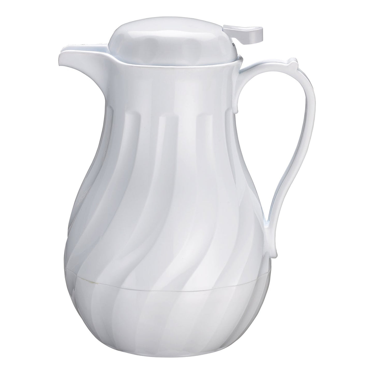 Winco VSW-20W - Swirl Pattern Push Button Insulated Beverage Server - White, 20 oz