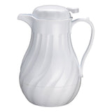 Winco VSW-20W - Swirl Pattern Push Button Insulated Beverage Server - White, 20 oz