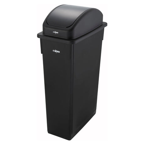 Winco PTCL-23K - Swing Lid for 23 Gallon Slender Trash Cans - Black
