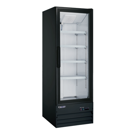 Omcan 59133 - Aurora 22" One (1) Glass Door Display Refrigerator, 9 cu.ft. (254 L), Black
