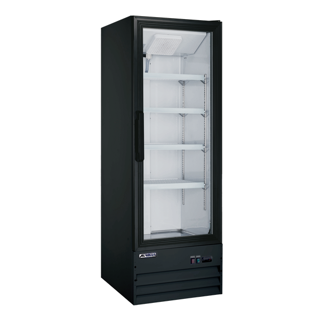 Omcan 59133 - Aurora 22" One (1) Glass Door Display Refrigerator, 9 cu.ft. (254 L), Black