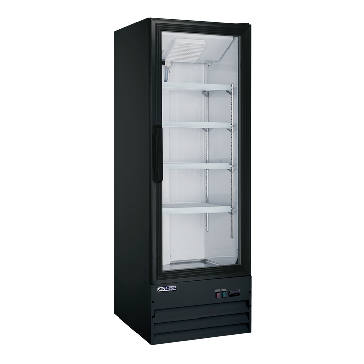 Omcan 59133 - Aurora 22" One (1) Glass Door Display Refrigerator, 9 cu.ft. (254 L), Black
