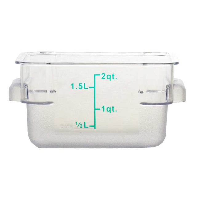 Omcan 80172 - 2 qt Polycarbonate Clear Square Food Storage Container