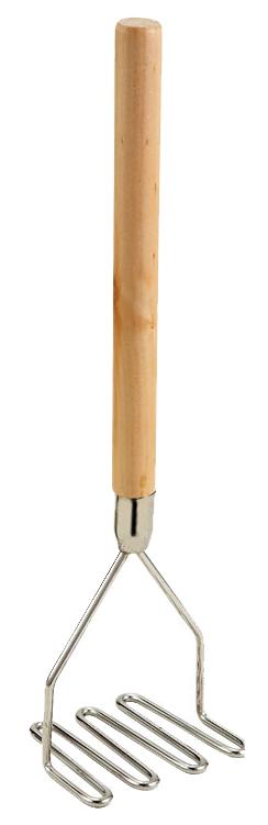 Omcan 5 1/4" Square Potato Masher with 24" Wooden Handle 80397