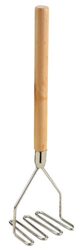 Omcan 5 1/4" Square Potato Masher with 24" Wooden Handle 80397