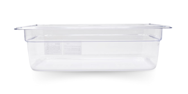 Omcan 80074 - GN 1/3 Third-Size Polycarbonate Clear Food Pan, 4" Deep