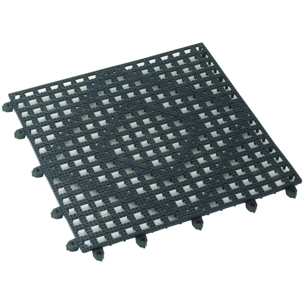 Winco BML-12K - Bar Mat, Interlocking, 12" x 12" - Dark Smoke