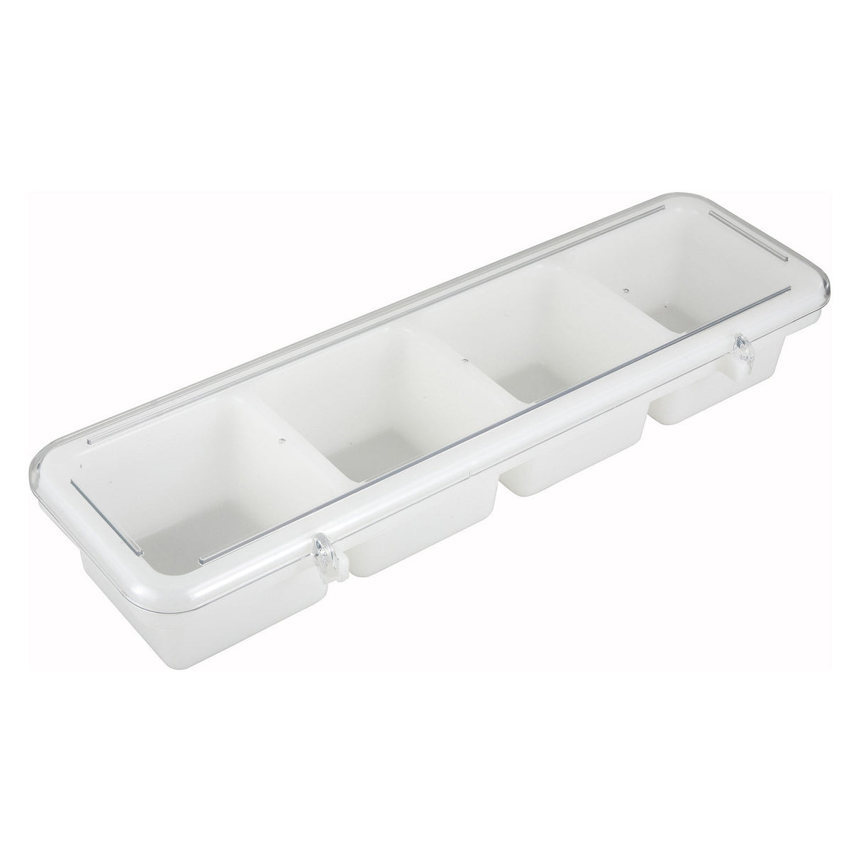 Winco BC-4P - Condiment Holder, 4 Compartment, White, Plastic