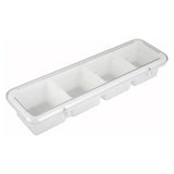 Winco BC-4P - Condiment Holder, 4 Compartment, White, Plastic