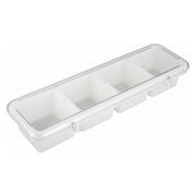 Winco BC-4P - Condiment Holder, 4 Compartment, White, Plastic