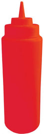 Omcan 40469 - 16 oz Red Ketchup Condiment Squeeze Bottle - BPA Free