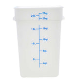 Omcan 80196 - 22 qt Polypropylene White Square Food Storage Container