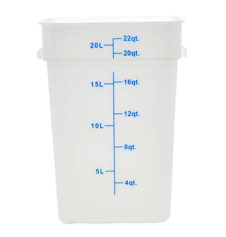 Omcan 80196 - 22 qt Polypropylene White Square Food Storage Container