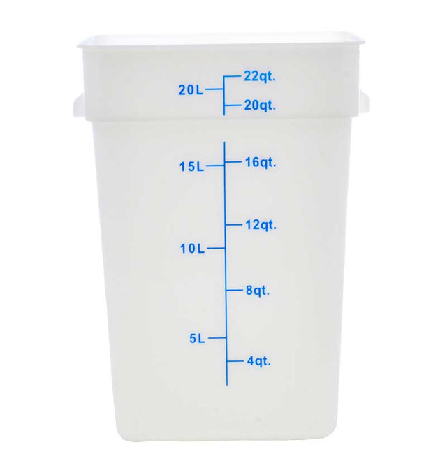 Omcan 80196 - 22 qt Polypropylene White Square Food Storage Container