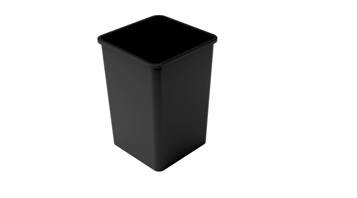 Omcan 19.5” x 19.5” x 27.7” Square Black Plastic Trash Can 130 Liters - 81195