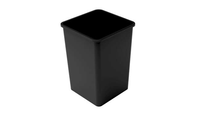 Omcan 19.5” x 19.5” x 27.7” Square Black Plastic Trash Can 130 Liters - 81195