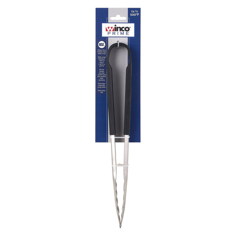 Winco UTSH-12K - Winco Prime 12" Stainless Steel Utility Tongs with Black Silicone Handle