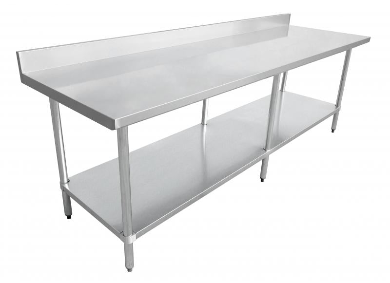 Omcan 22091 - 30″ x 84″ Stainless Steel Work Table with 4″ Backsplash