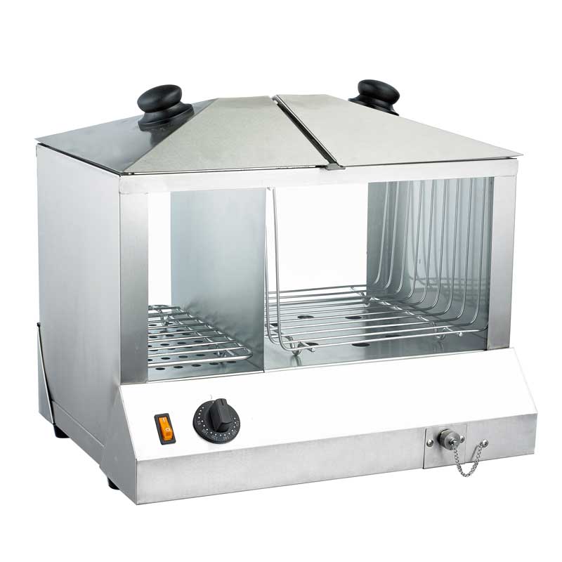 Omcan 43216 - 18" Hotdog Steamer and Bun Warmer 100 Hotdogs and 48 Buns Capacity