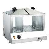 Omcan 43216 - 18" Hotdog Steamer and Bun Warmer 100 Hotdogs and 48 Buns Capacity