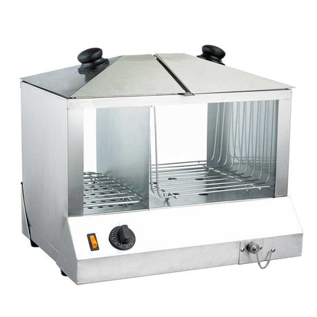 Omcan 43216 - 18" Hotdog Steamer and Bun Warmer 100 Hotdogs and 48 Buns Capacity