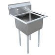 Omcan 43761 - 18" x 18" x 11" One Tub Sink with 3.5" Center Drain and No Drain Board