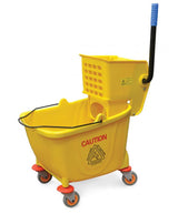 Omcan Yellow Single Bucket Mop Wringer with 32 L Capacity