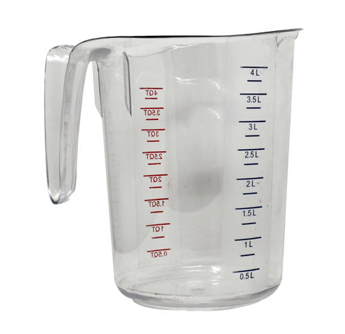 Omcan 4 QT / 3800 ml Clear Polycarbonate Measuring Cup