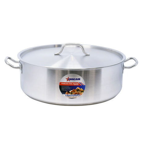 Omcan 80429 - 25 qt Stainless Steel Brazier with Lid