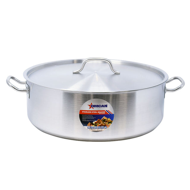 Omcan 80429 - 25 qt Stainless Steel Brazier with Lid