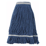 Winco MOP-24 - Premium Cotton-Poly Blend Looped End Wet Mop Head - Blue - 24oz/600g