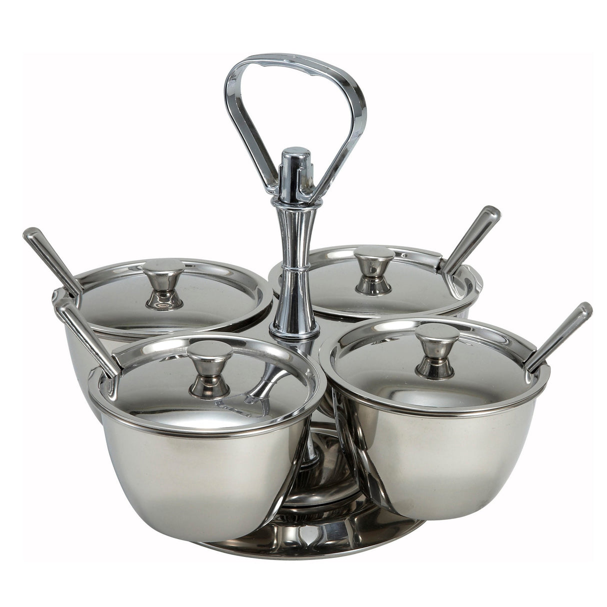 Winco RS-4 - Relish Server, 4 Compartments, Stainless Steel