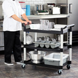 Winco UC-3019K - 3-Tier Utility Carts with Brakes - Black, 40-3/4L x 19-1/2W x 37-3/8H