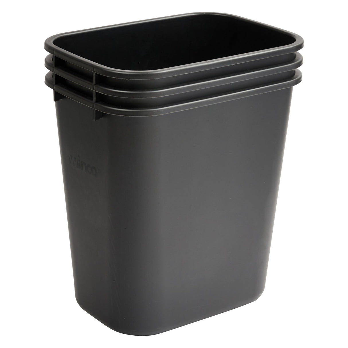 Winco PWR-28K - Waste Baskets - 28 Quart, Black