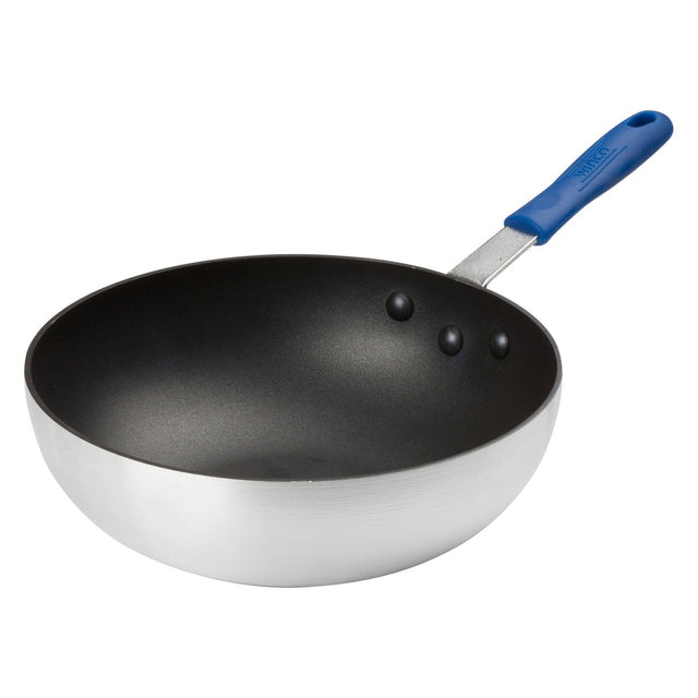 Winco ASFP-11NS - 11" Non-Stick Aluminum Stir Fry Pan with Silicone Sleeve
