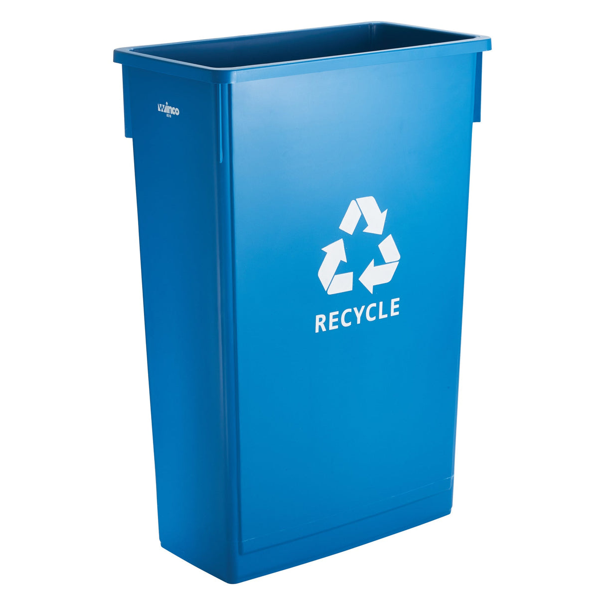 Winco PTC-23L - 23 Gallon Slender Trash Can, Blue, Recycle