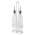 Winco GOB-16S - Oil/Vinegar Cruet Set with Chrome Plated Rack & Two Bottles - 16 oz
