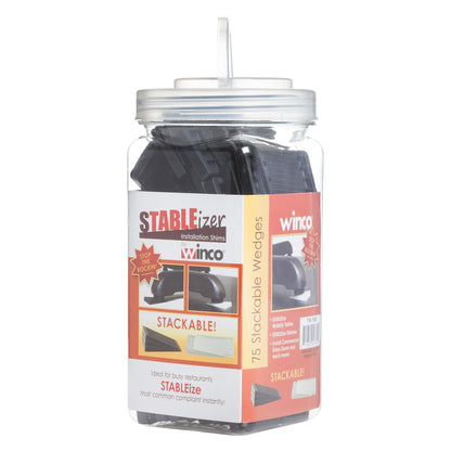 Winco TW-75B - sTABLEizer Plastic Table Wedges/Shims - Black