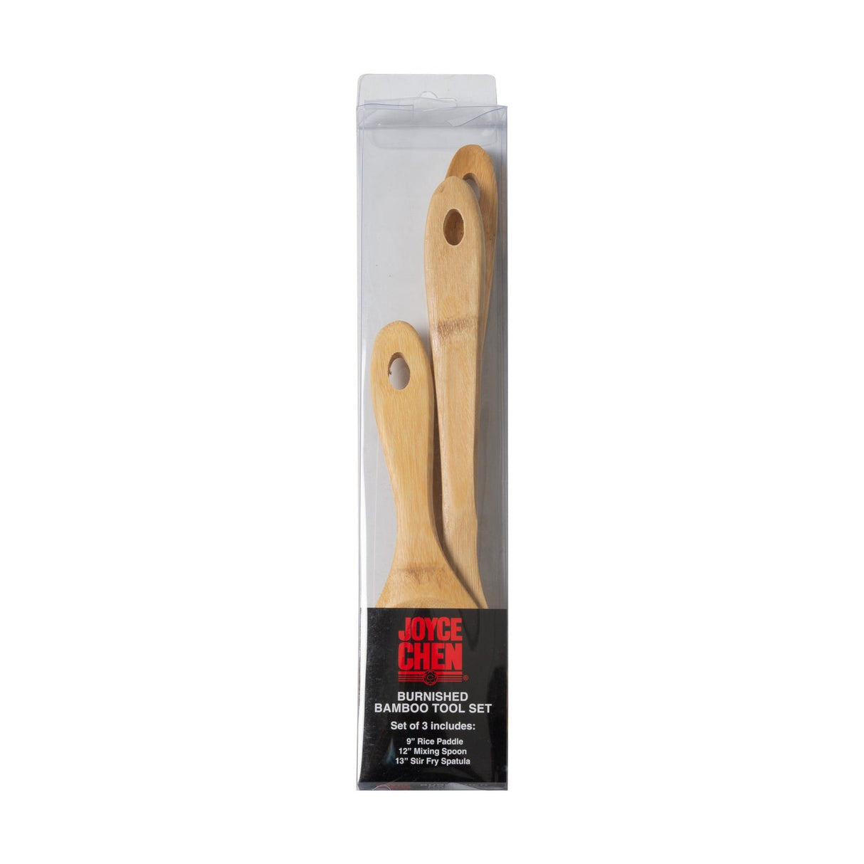 Winco J33-2018 - Joyce Chen Burnished Bamboo Wok Utensils, 3-Piece Stir Fry Set