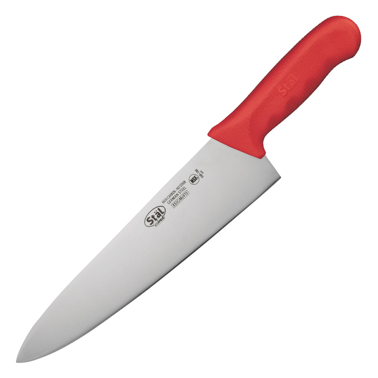 Winco KWP-100R - Stäl 10" Chef's Knife - Red