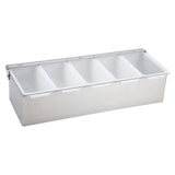 American Chef PCD-5 Condiment Holder – 5 Compartment, Stainless Steel Body